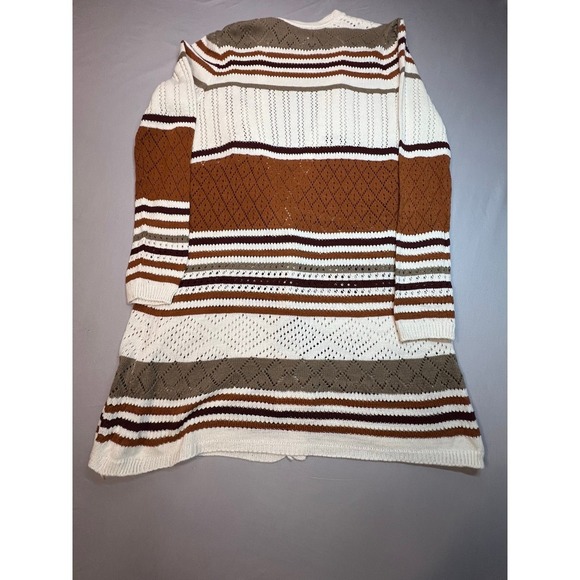 Identity Women's Long Open Front Knit Cardigan Sweater Size L - Picture 3 of 4
